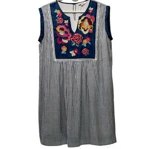 Andree By Unit Floral Embroidery Tunic Dress Size L